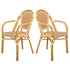 Toulouse Beige and Maroon French Bistro Patio Dining Chair with Arms CBPAWM-AX-T