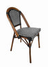 Toulouse Black and White French Bistro Set Includes 48" x 36" Table and 4 Chairs FBK-SQ-BLA-BLA4-AX