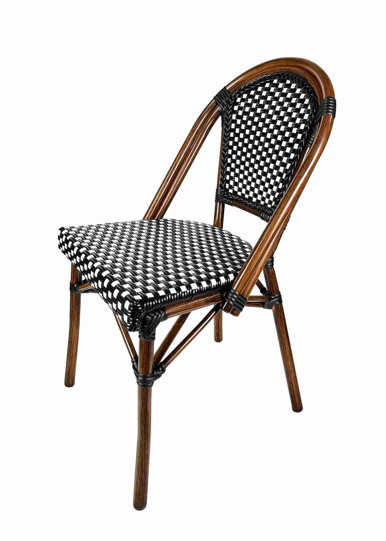 Toulouse Black and White French Bistro Set Includes 48" x 36" Table and 4 Chairs FBK-SQ-BLA-BLA4-AX