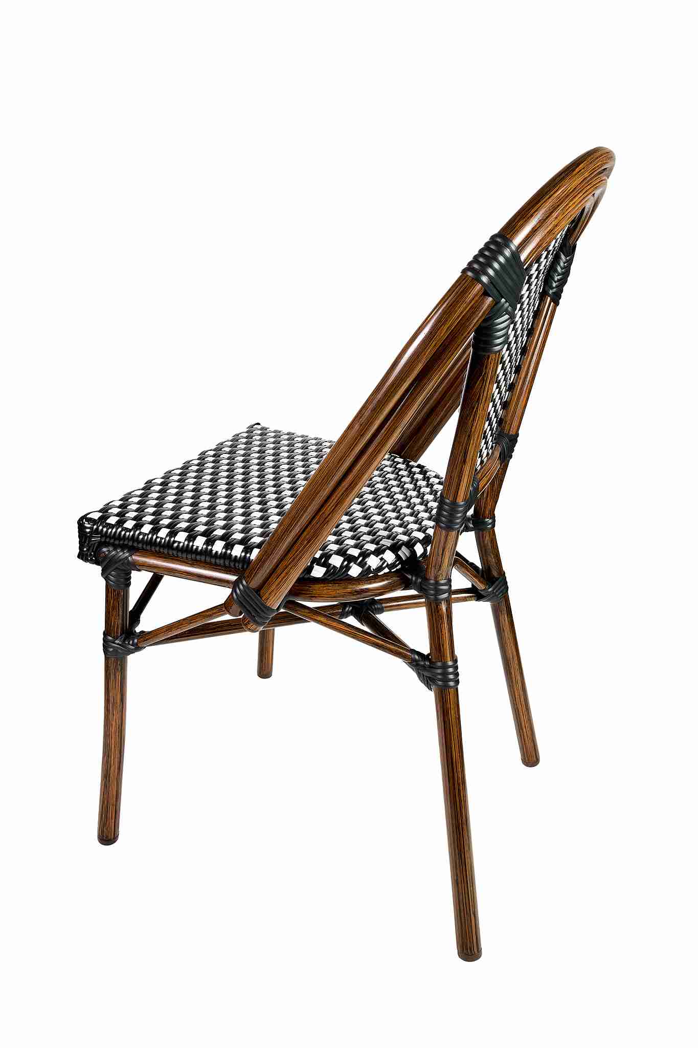 Toulouse Black and White French Bistro Set Includes 48" x 36" Table and 4 Chairs FBK-SQ-BLA-BLA4-AX