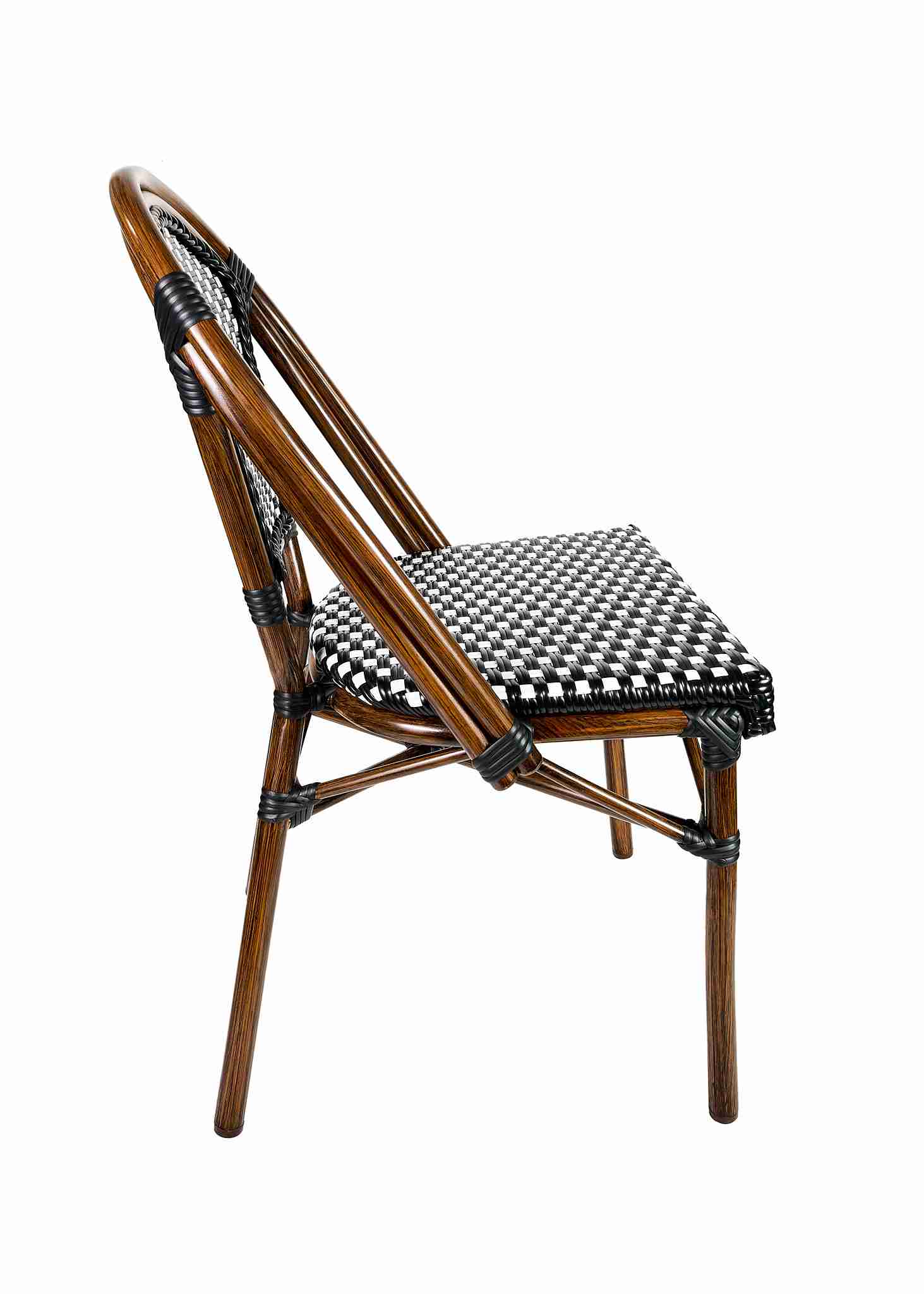 Toulouse Black and White French Bistro Set Includes 48" x 36" Table and 4 Chairs FBK-SQ-BLA-BLA4-AX