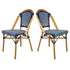 Toulouse Blue and White French Bistro Patio Dining Chair CBPBLU-AX-T