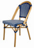 Toulouse Blue and White French Bistro Patio Dining Chair CBPBLU-AX-T
