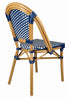 Toulouse Blue and White French Bistro Patio Dining Chair CBPBLU-AX-T