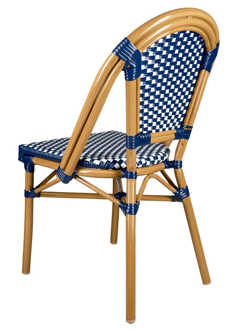 Toulouse Blue and White French Bistro Set Includes 40" Table and 4 Chairs FBK-BLU-BLU4-AX