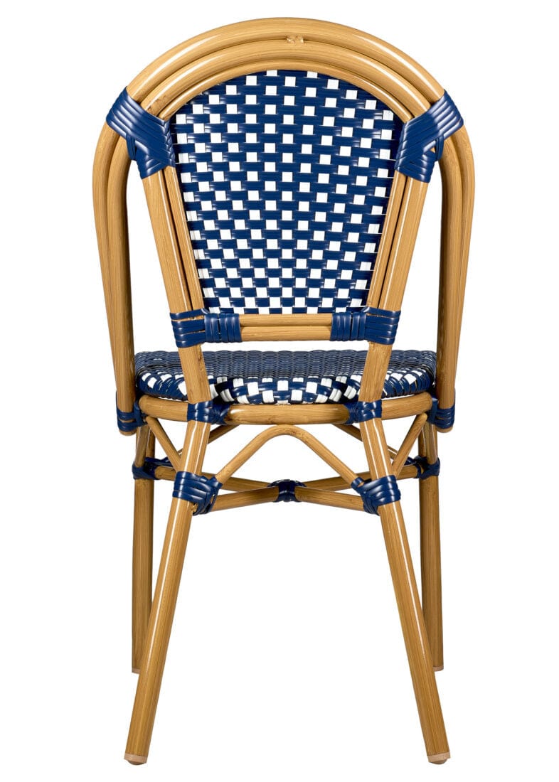 Toulouse Blue and White French Bistro Set Includes 40" Table and 4 Chairs FBK-BLU-BLU4-AX