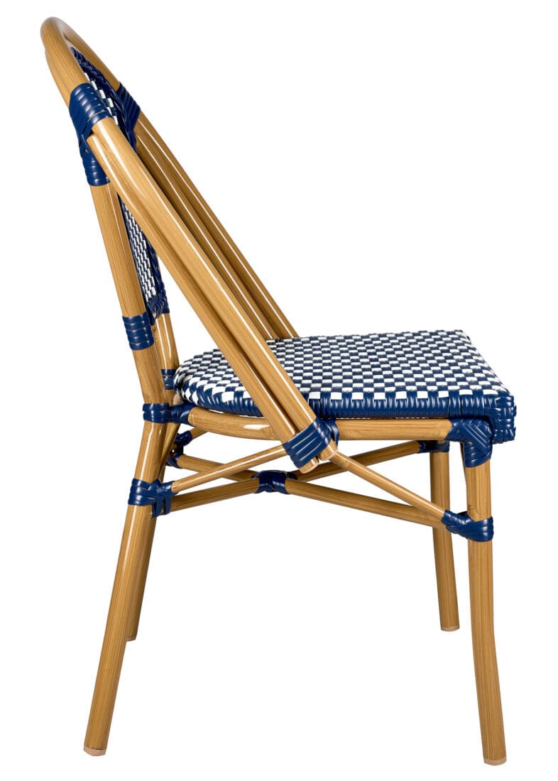 Toulouse Blue and White French Bistro Set Includes 40" Table and 4 Chairs FBK-BLU-BLU4-AX