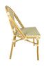 Toulouse Beige and Green French Bistro Set Includes 48" x 36" Table and 4 Chairs FBK-SQ-BG-W4-AX