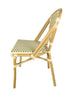 Toulouse Beige and Green French Bistro Set Includes 48" x 36" Table and 4 Chairs FBK-SQ-BG-W4-AX
