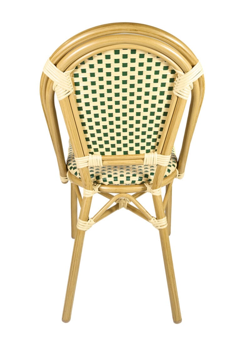 Toulouse Beige and Green French Bistro Set Includes 48" x 36" Table and 4 Chairs FBK-SQ-BG-W4-AX