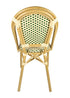 Toulouse Beige and Green French Bistro Set Includes 48" x 36" Table and 4 Chairs FBK-SQ-BG-W4-AX