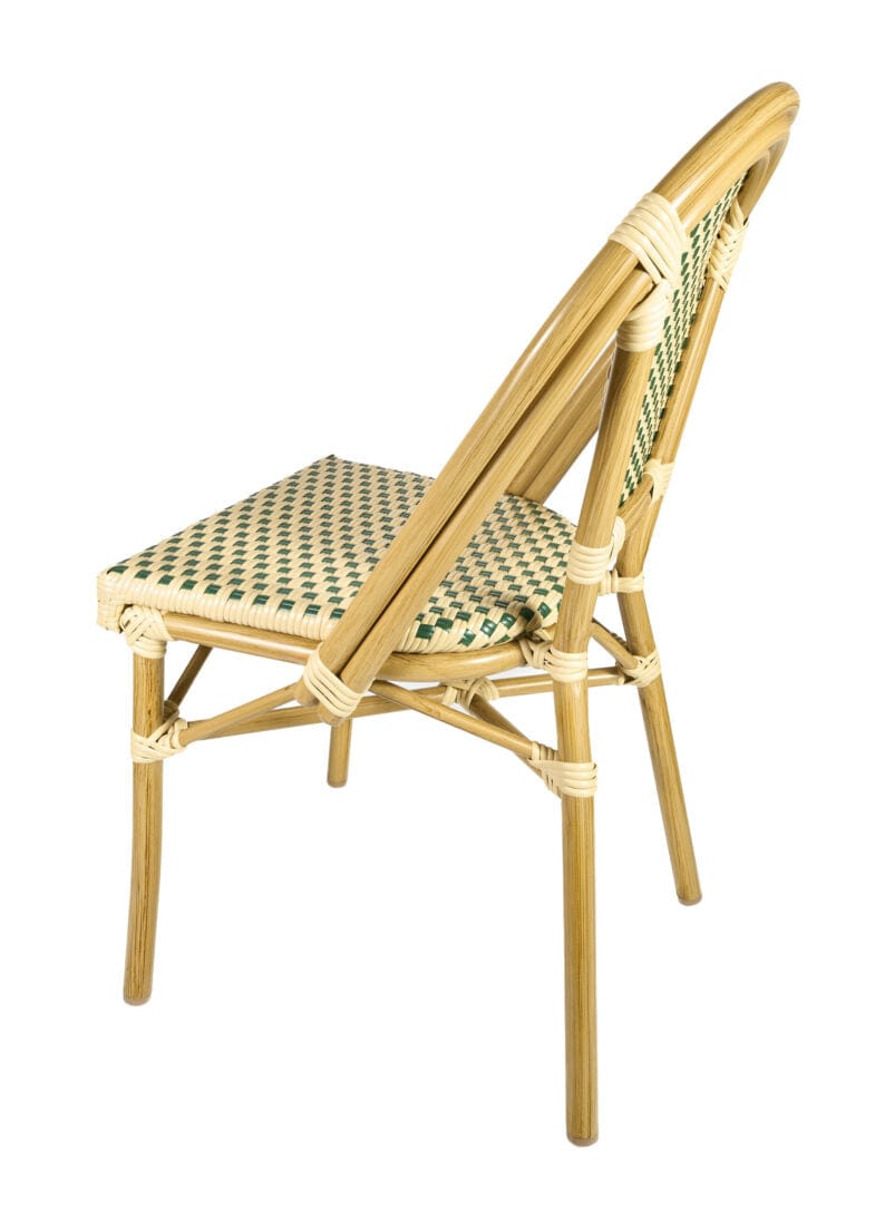 Toulouse Beige and Green French Bistro Set Includes 40" Table and 4 Chairs FBK-BG-W4-AX