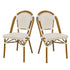 Toulouse Scratch and Dent White and Beige French Bistro Patio Dining Chair CBPWB-AX-T-SD
