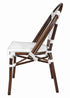 Toulouse White on White Dark Frame French Bistro Patio Dining Chair CBPWD-AX-T