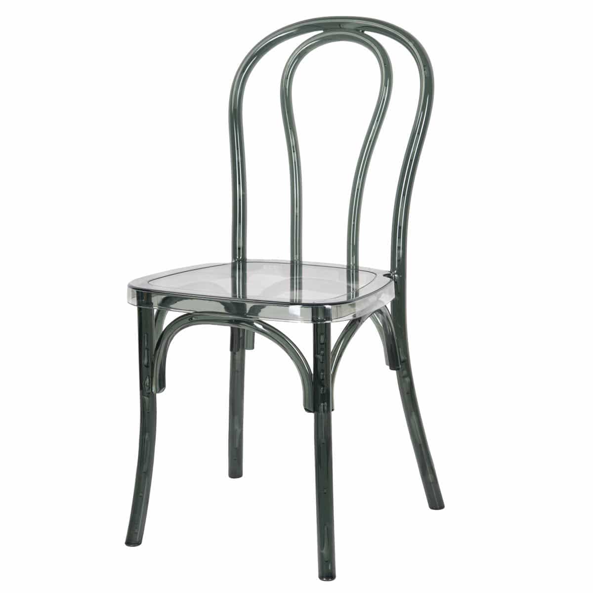Chivari Clear Smoke Resin Bentwood Chair CBRSM-ZG-T