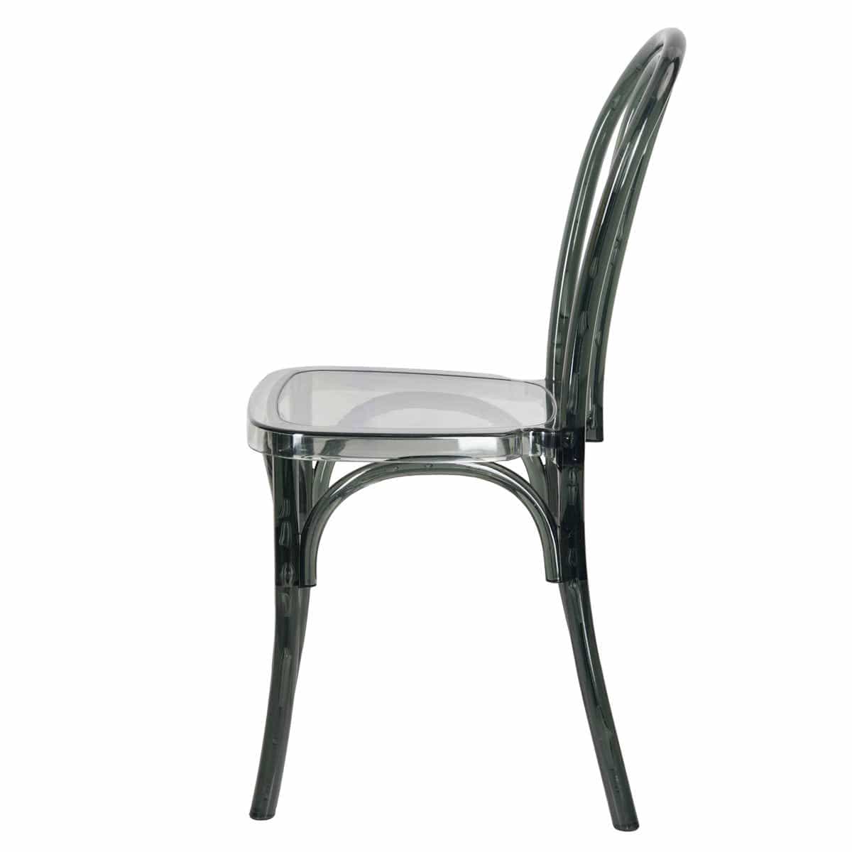 Chivari Clear Smoke Resin Bentwood Chair CBRSM-ZG-T