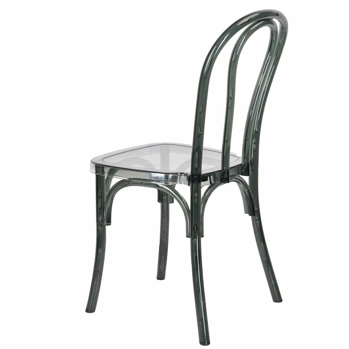 Chivari Clear Smoke Resin Bentwood Chair CBRSM-ZG-T