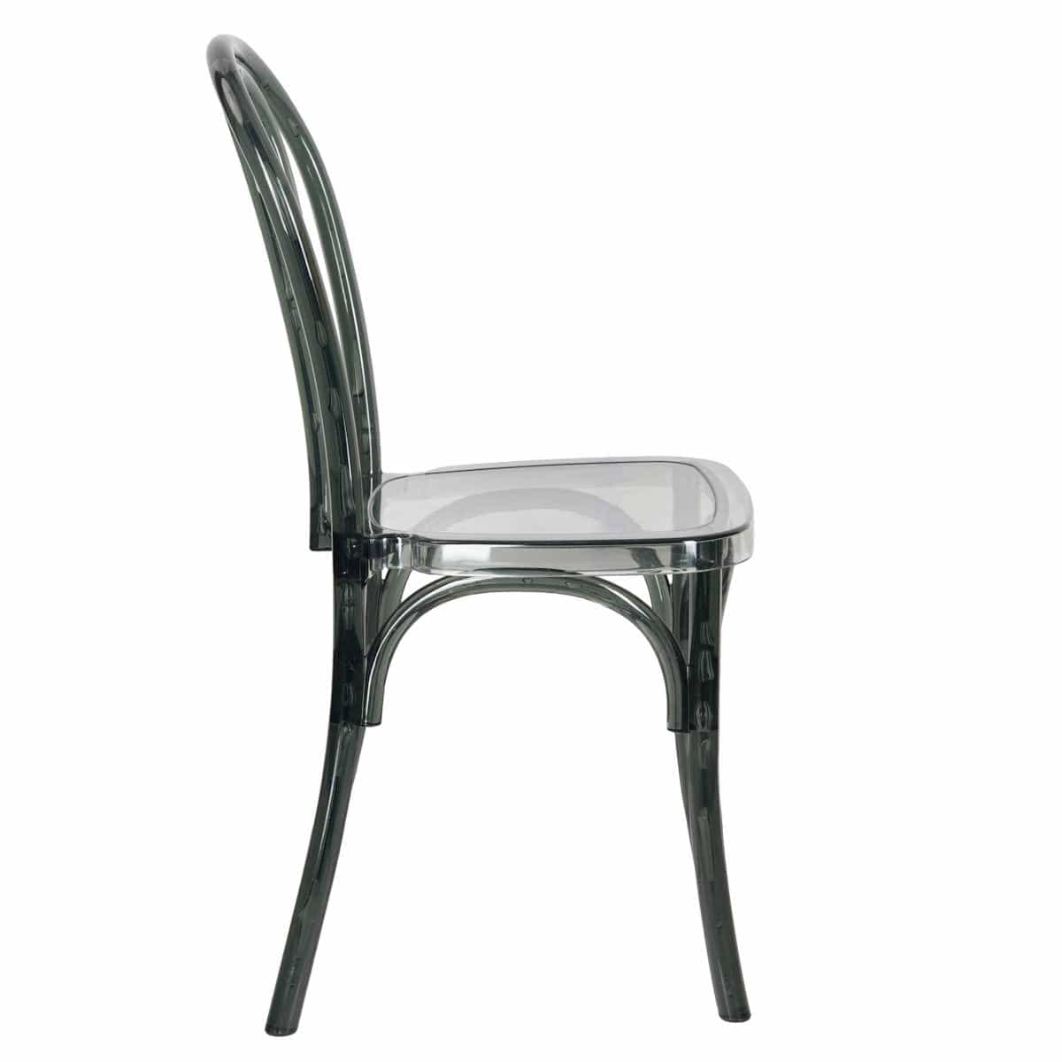 Chivari Clear Smoke Resin Bentwood Chair CBRSM-ZG-T