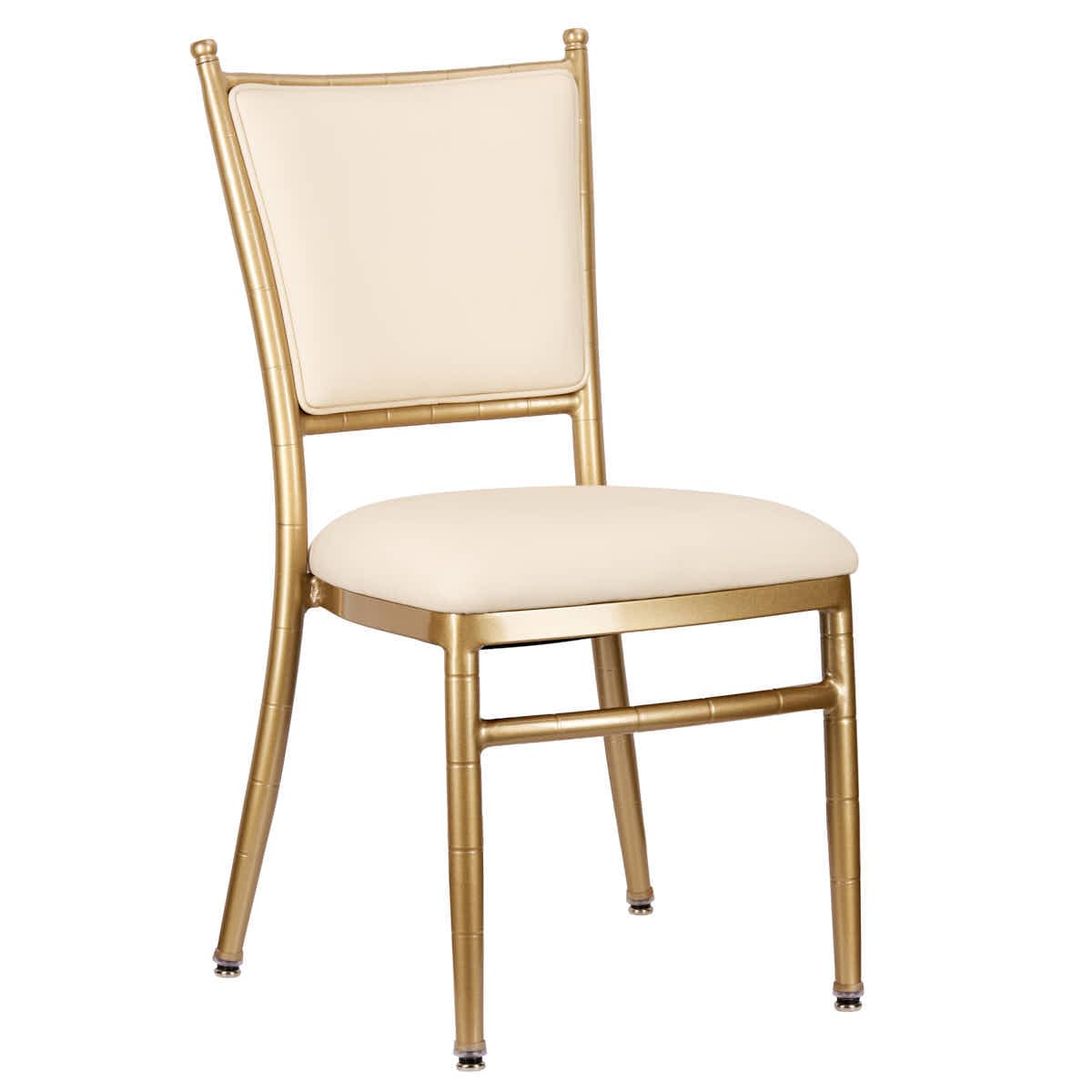 Lusso Luxury Chairs Chiavari 2.0 Bellissimo Champagne Gold Aluminum Chair with White Silicone Cushion CCA2CHG-AX