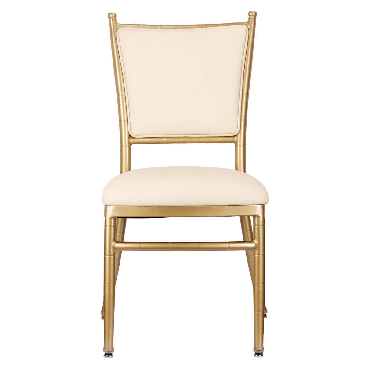 Lusso Luxury Chairs Chiavari 2.0 Bellissimo Champagne Gold Aluminum Chair with White Silicone Cushion CCA2CHG-AX