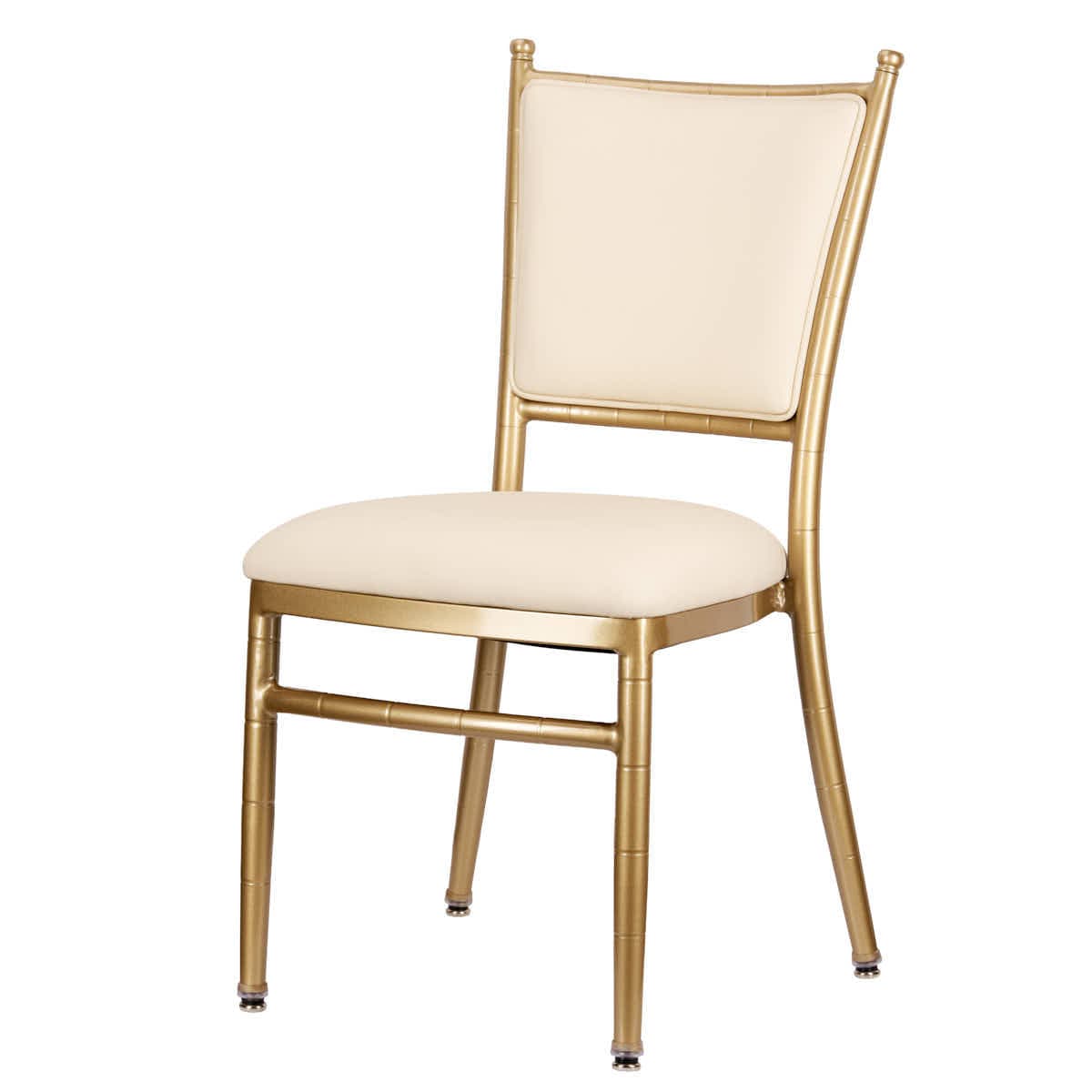 Lusso Luxury Chairs Chiavari 2.0 Bellissimo Champagne Gold Aluminum Chair with White Silicone Cushion CCA2CHG-AX