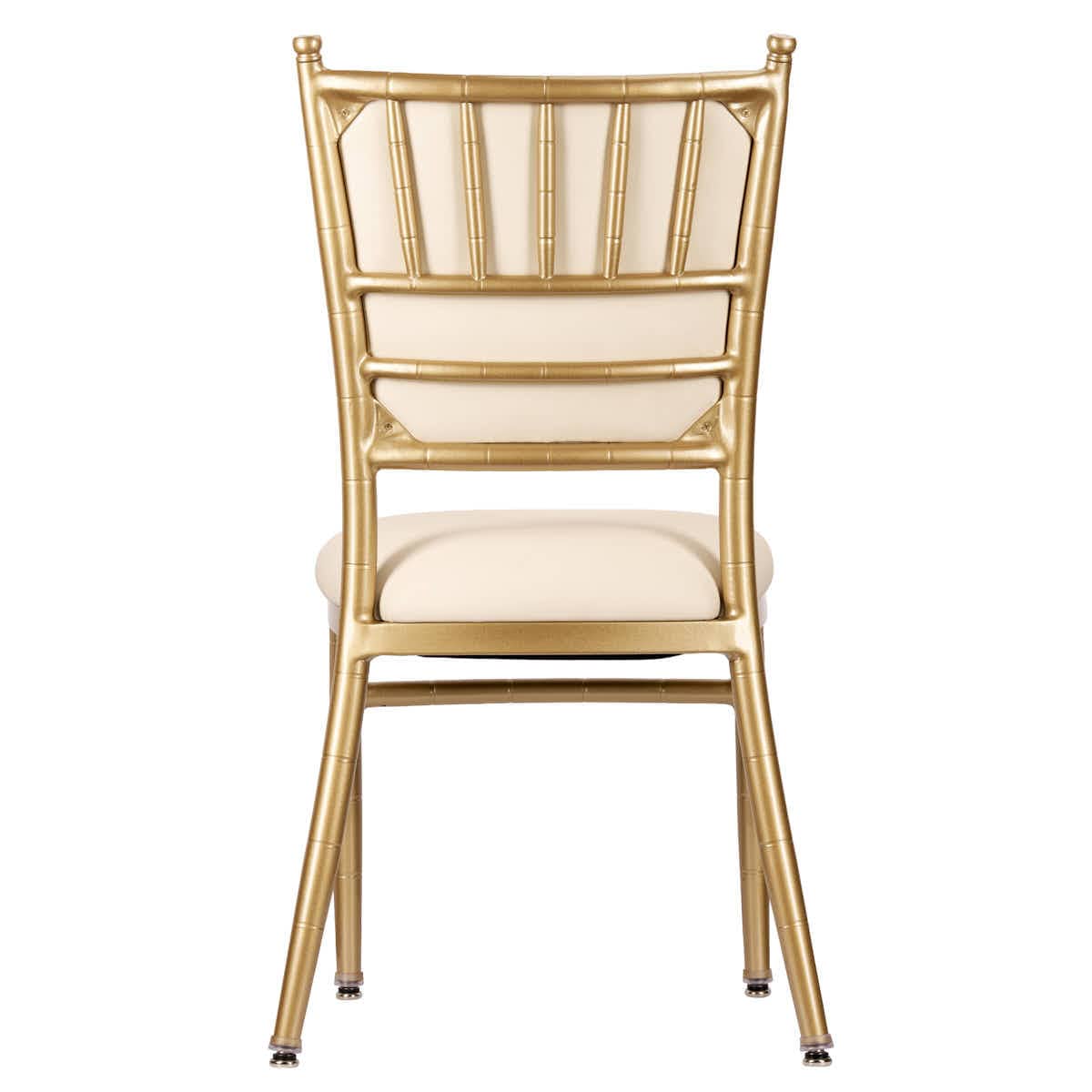 Lusso Luxury Chairs Chiavari 2.0 Bellissimo Champagne Gold Aluminum Chair with White Silicone Cushion CCA2CHG-AX