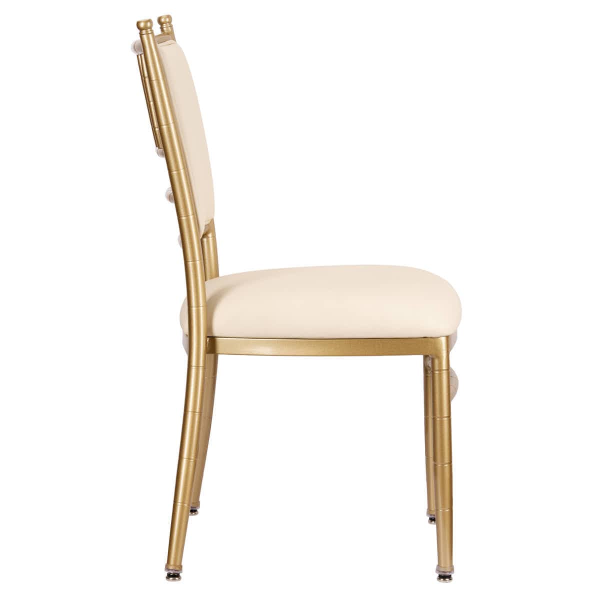 Lusso Luxury Chairs Chiavari 2.0 Bellissimo Champagne Gold Aluminum Chair with White Silicone Cushion CCA2CHG-AX