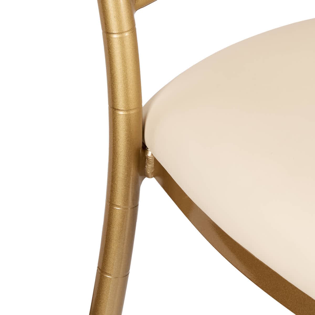 Lusso Luxury Chairs Chiavari 2.0 Bellissimo Champagne Gold Aluminum Chair with White Silicone Cushion CCA2CHG-AX