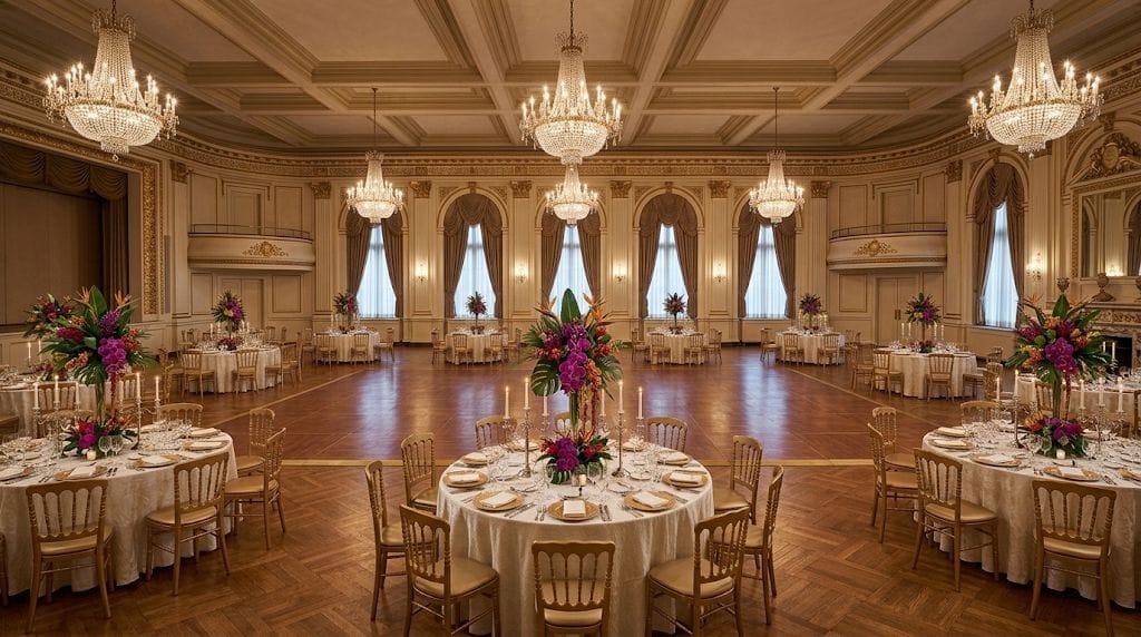 72-inch round banquet table dressed to the floor
