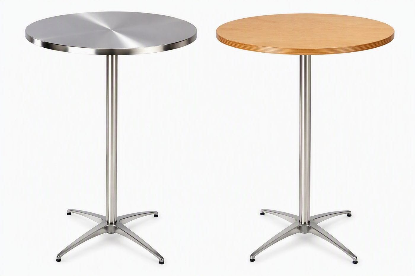 Cocktail high-top tables at 42-inch bar height