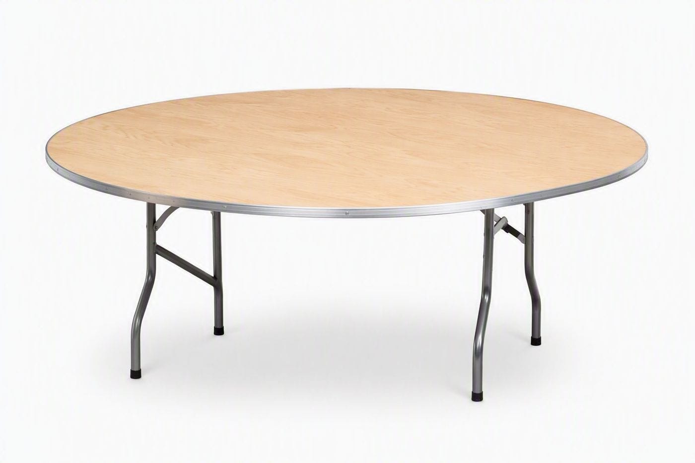Plywood banquet table with aluminum edge and folding steel legs