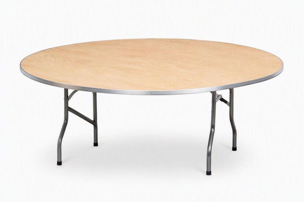Plywood banquet table with aluminum edge and folding steel legs