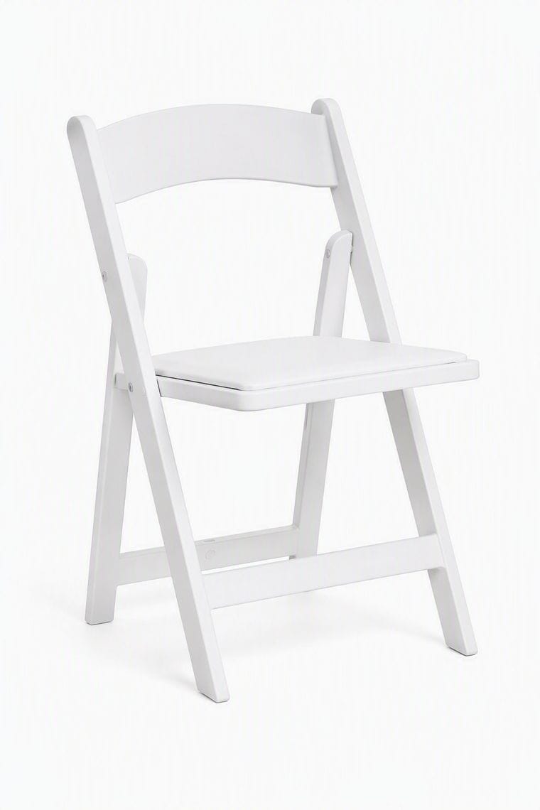 White resin folding chair