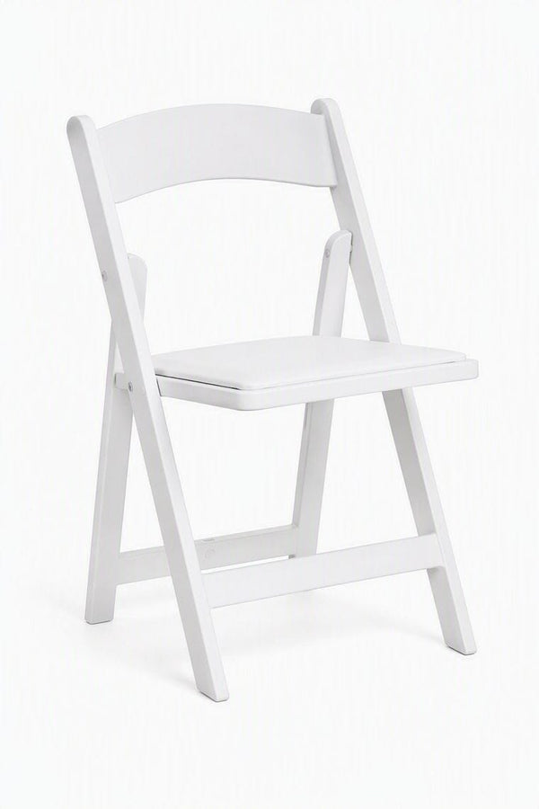 White resin folding chair