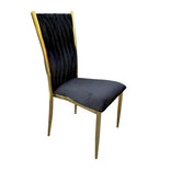 Caterpillar Chair Stainless Steel Gold Frame with Black Cushions