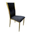 Chivari Caterpillar Chair Stainless Steel Gold Frame with Black Cushions CCPM-B-AX-SO
