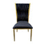 Chivari Caterpillar Chair Stainless Steel Gold Frame with Black Cushions CCPM-B-AX-SO