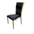 Chivari Caterpillar Chair Stainless Steel Gold Frame with Black Cushions CCPM-B-AX-SO