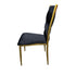 Chivari Caterpillar Chair Stainless Steel Gold Frame with Black Cushions CCPM-B-AX-SO