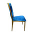 Chivari Caterpillar Chair Stainless Steel Gold Frame with Blue Cushions CCPM-BLU-AX-SO