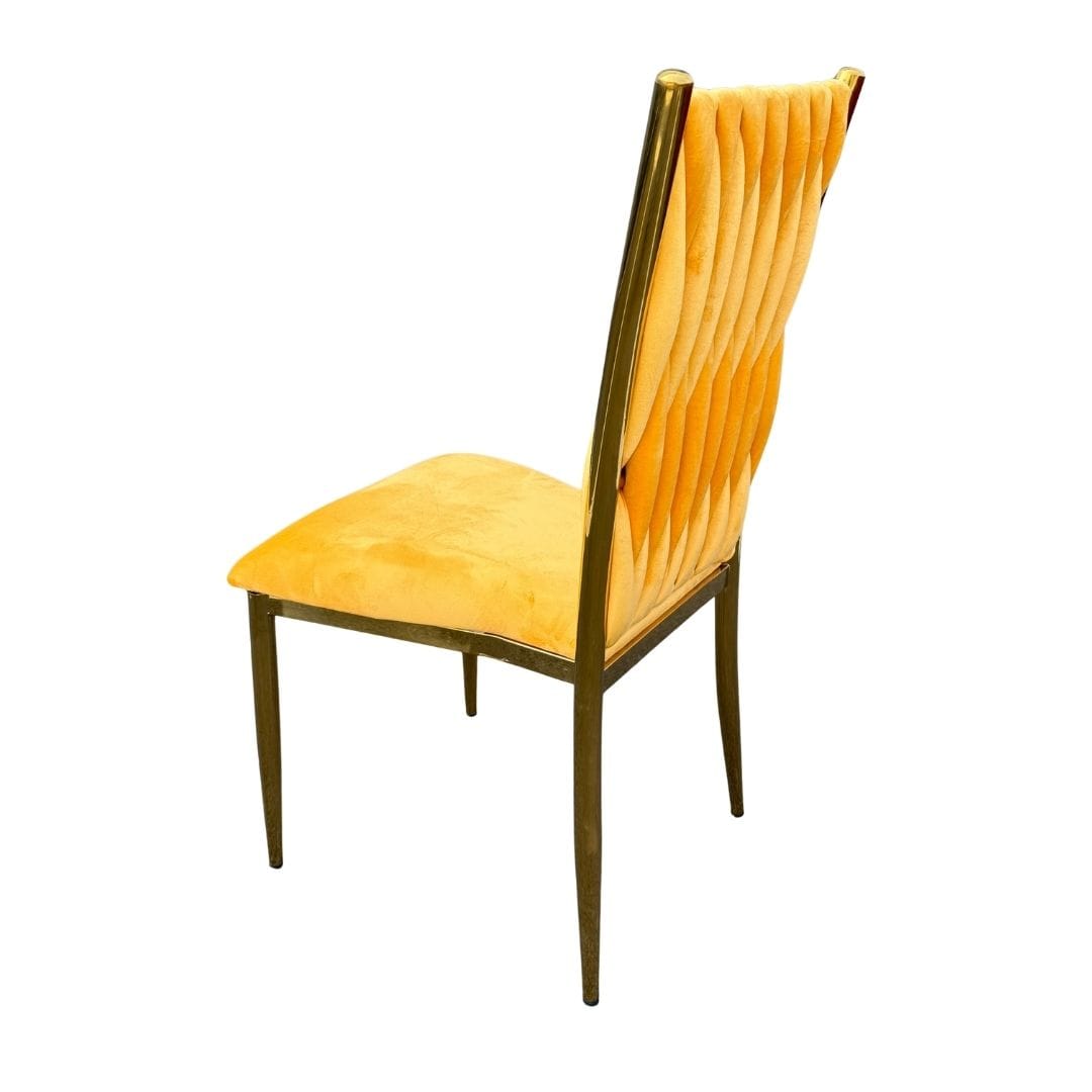 Chivari Caterpillar Chair Stainless Steel Gold Frame with Gold Cushions CCPM-GD-AX-SO