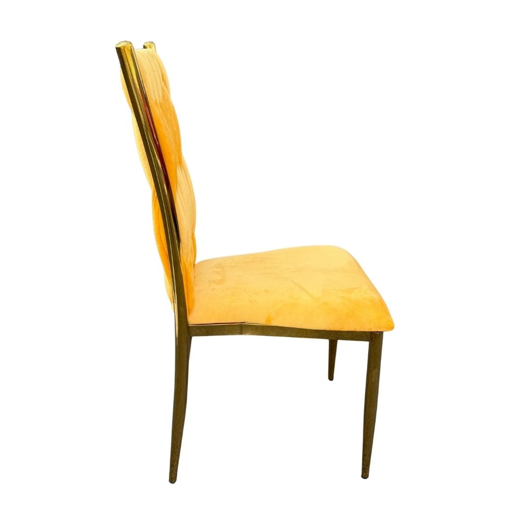 Chivari Caterpillar Chair Stainless Steel Gold Frame with Gold Cushions CCPM-GD-AX-SO