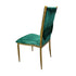 Chivari Caterpillar Chair Stainless Steel Gold Frame with Hunter Green Cushions CCPM-HG-AX-SO