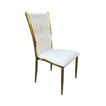 Caterpillar Chair Stainless Steel Gold Frame with Ivory Cushions