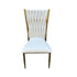 Chivari Caterpillar Chair Stainless Steel Gold Frame with Ivory Cushions CCPM-I-AX-SO