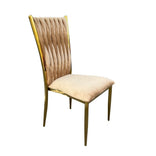 Caterpillar Chair Stainless Steel Gold Frame with Tan Cushions