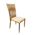 Chivari Caterpillar Chair Stainless Steel Gold Frame with Tan Cushions CCPM-T-AX-SO