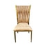 Chivari Caterpillar Chair Stainless Steel Gold Frame with Tan Cushions CCPM-T-AX-SO
