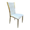 Chivari Caterpillar Chair Stainless Steel Gold Frame with White Cushions CCPM-W-AX-SO
