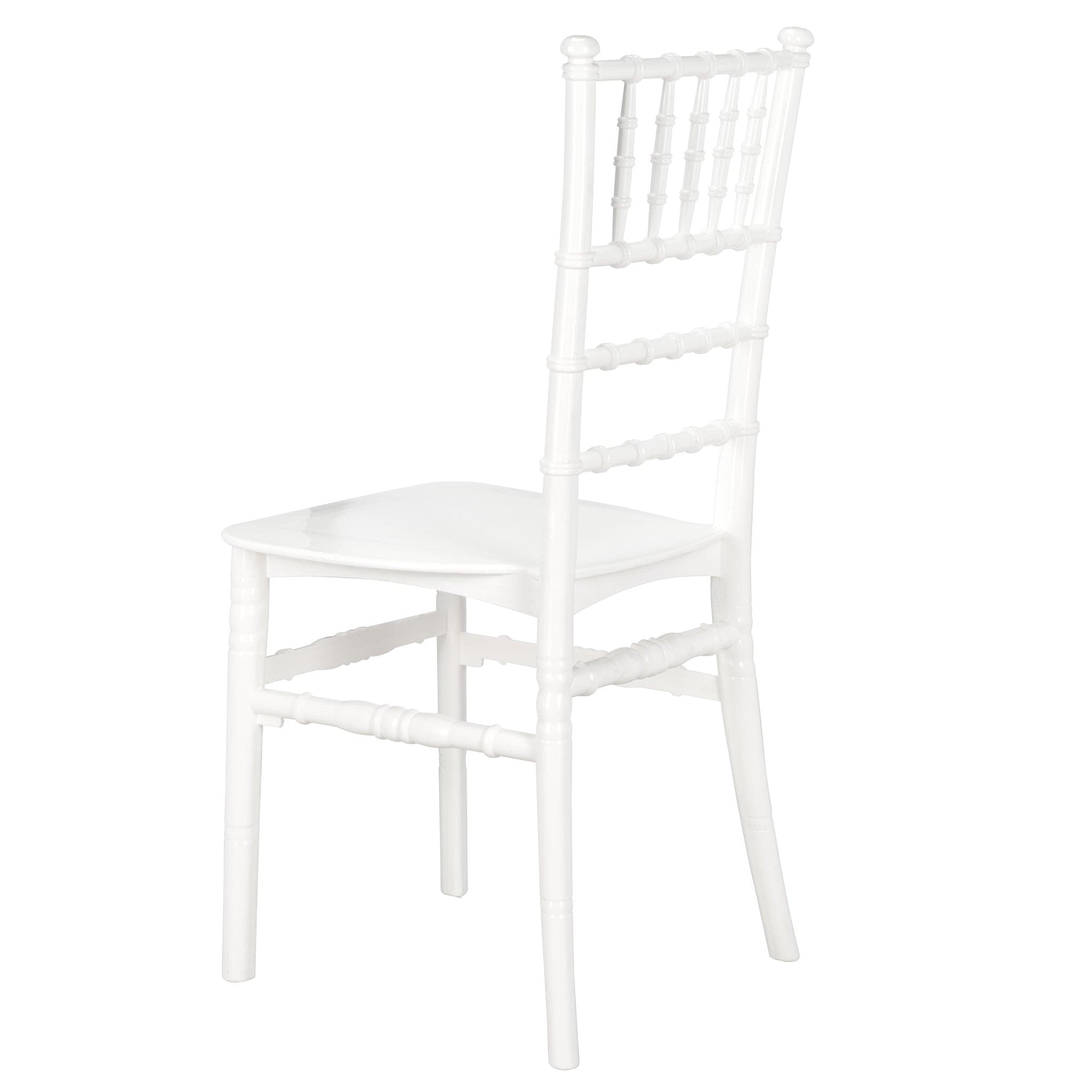 Chivari White BasicResin™ Chiavari Chair CCPW-SG-T